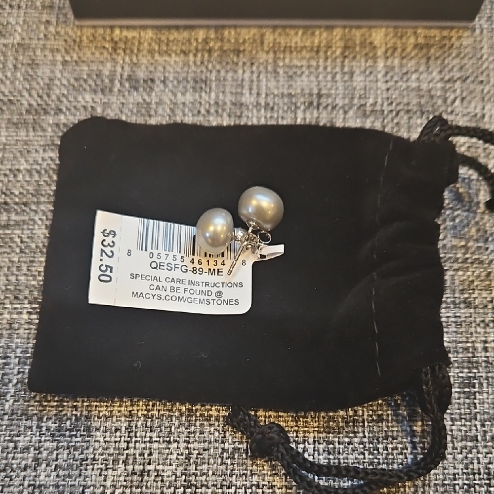 Belle de Mer only at Macy's Grey Cultured Pearl Stud  Earrings Valentine's Day